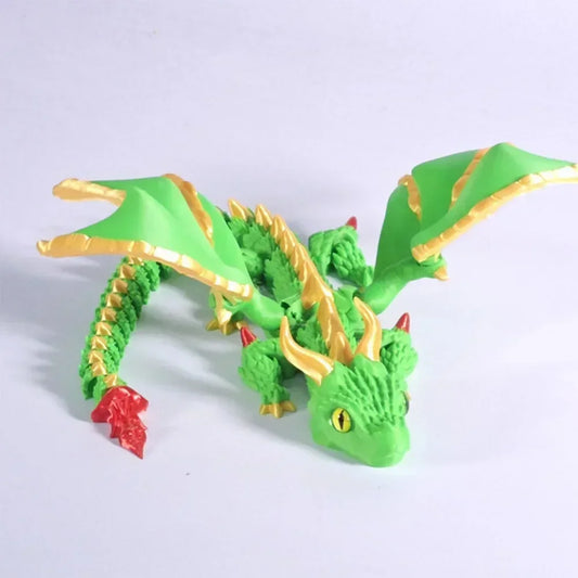New 3D Printed Wyvern Dragon with Wings โ Articulated Fidget Dragon & Desktop Ornament