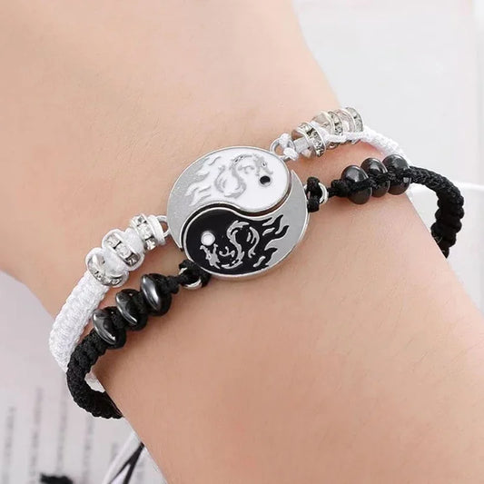 2025 Fashion Dragon Figure Yin Yang Bracelet โ Adjustable Couple Jewelry for Valentine's, Friendship & More