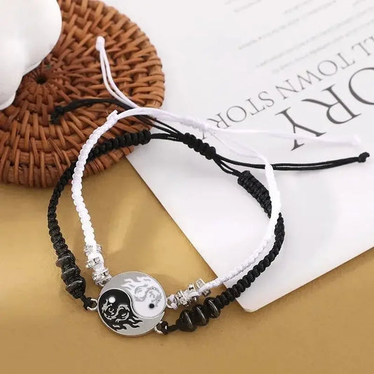 2025 Fashion Dragon Figure Yin Yang Bracelet โ Adjustable Couple Jewelry for Valentine's, Friendship & More
