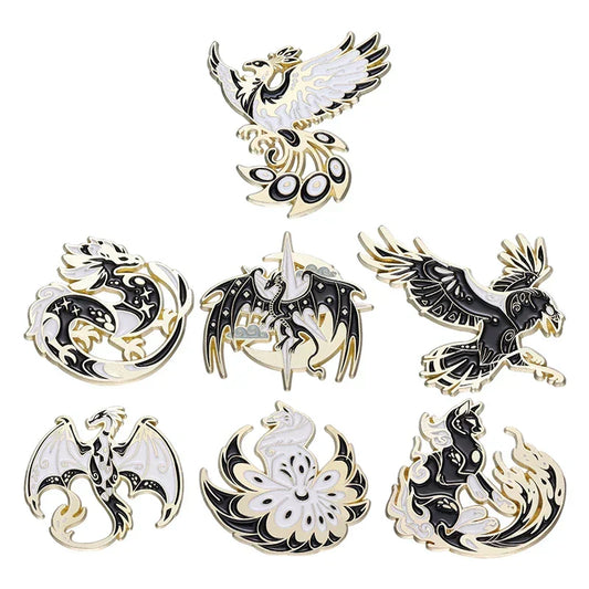 Animals Enamel Pin – Eagle, Dragon &amp; Bird Brooch Badges for Bags, Hats &amp; Gifts